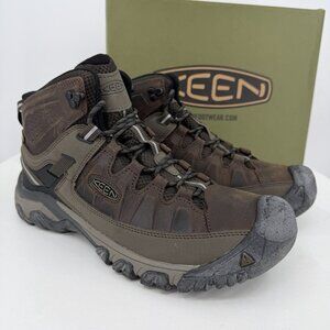 KEEN Targhee III Mid Leather Waterproof Hiking Boots 13 Men's Canteen, Mulch
